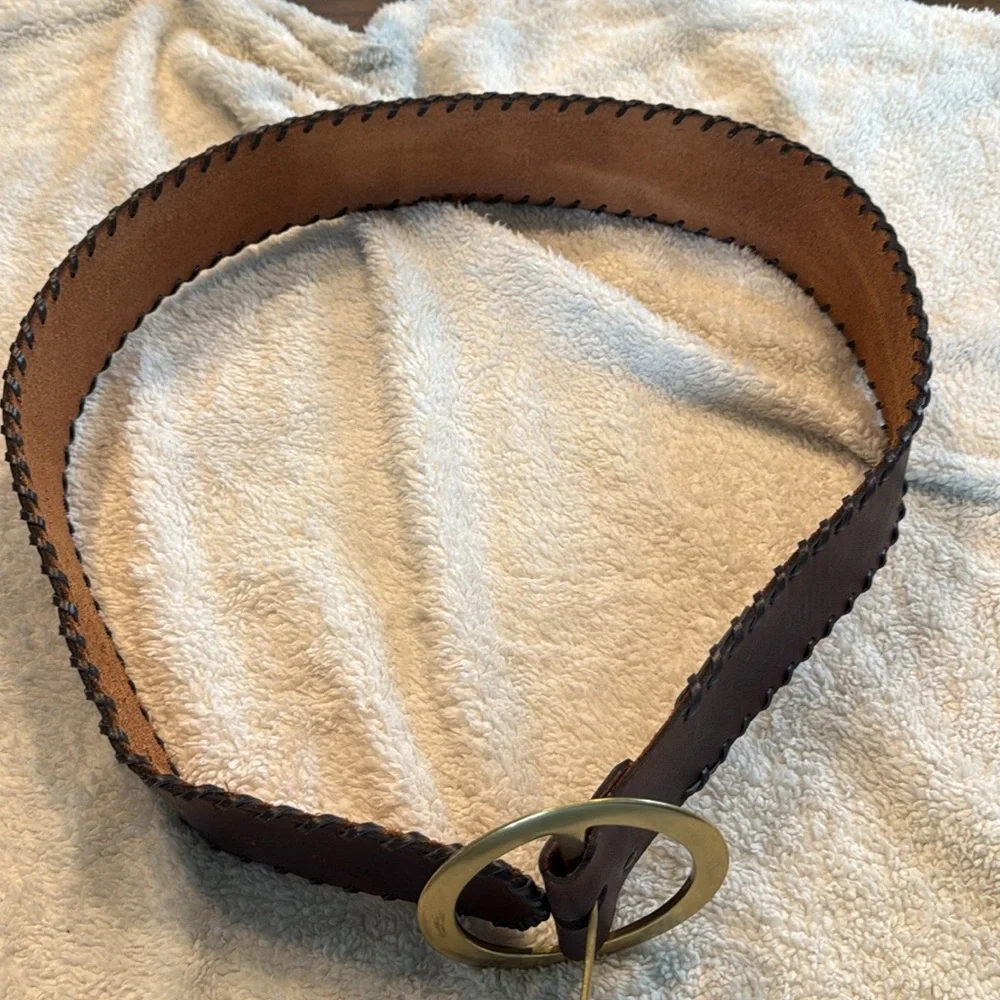 Made in the Shade Leather Belt Solid Brass Buckle Made in USA Unisex handcrafted